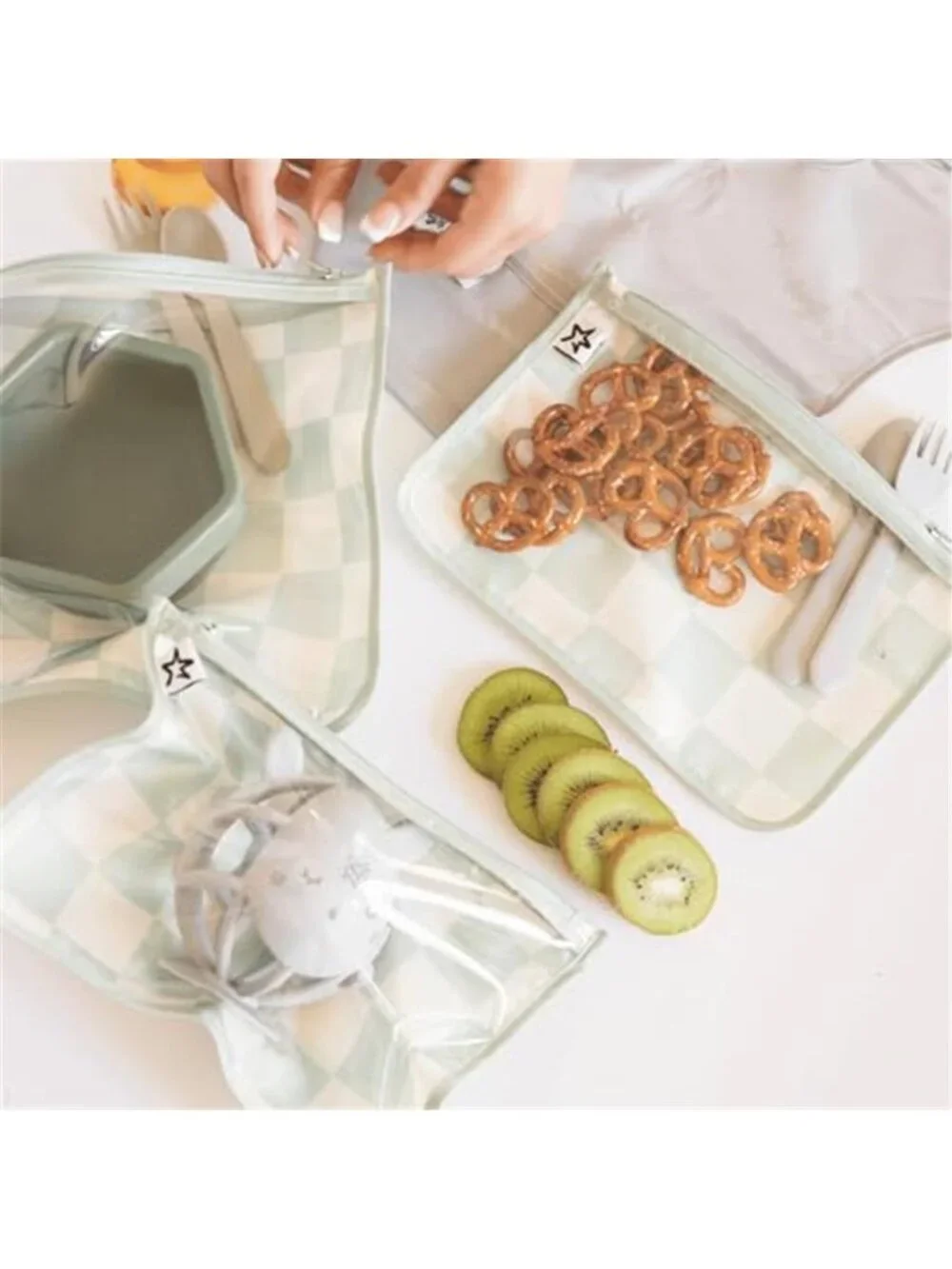 Clear Diaper Bag Organizer Pouches 3 Pack TSA Travel Baby Mom Toiletry Set